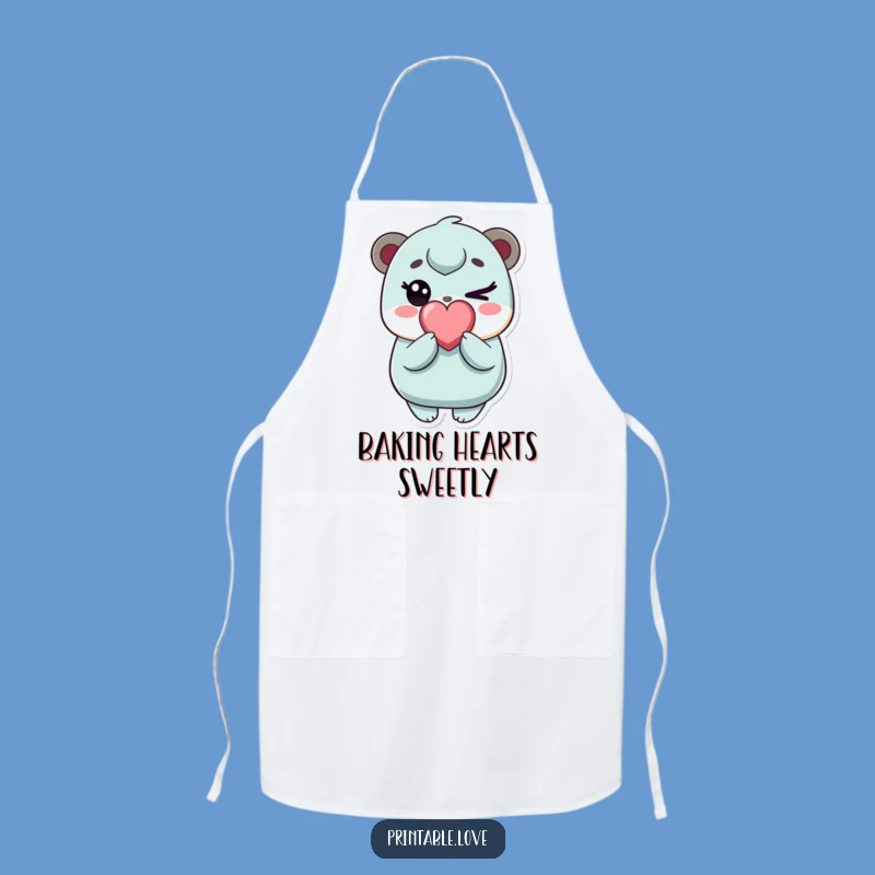 Funny Kawaii Winking Character Apron - Cook & Bake with Cute Style