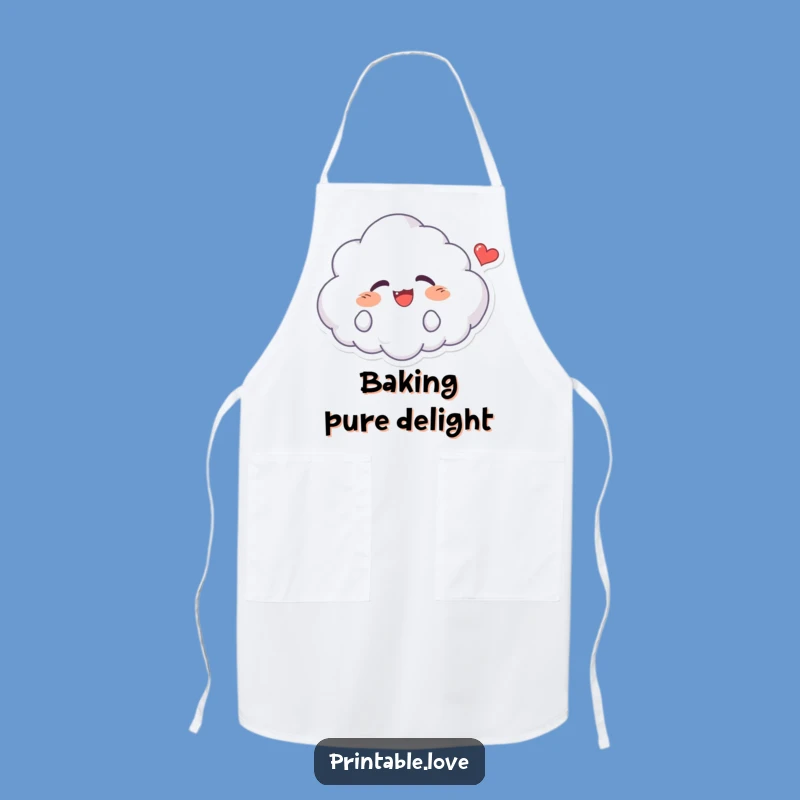 Funny Kawaii Cloud Apron - Giggling Chef's Companion, Hilarious Funny Gift for Cooks
