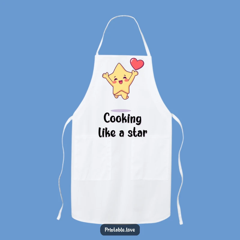 Funny Kawaii Star Leap Apron: Cook with Stellar Style and Joy!