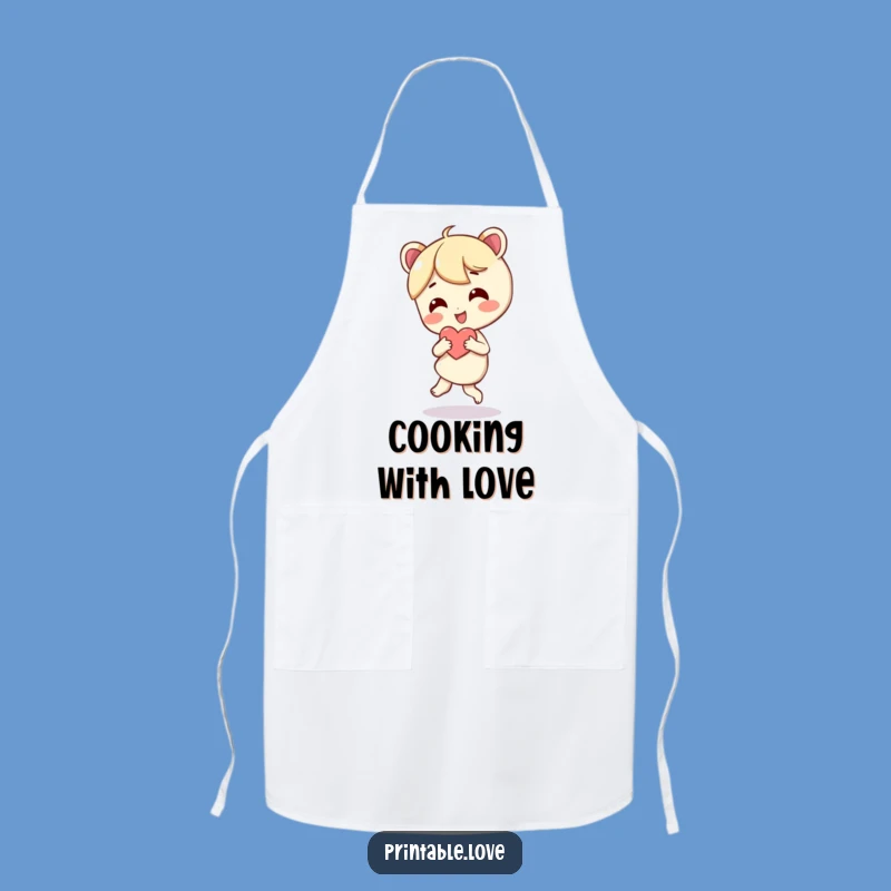 Funny Giddy Dancer Heart Apron: Cheerful Character Chef Gift