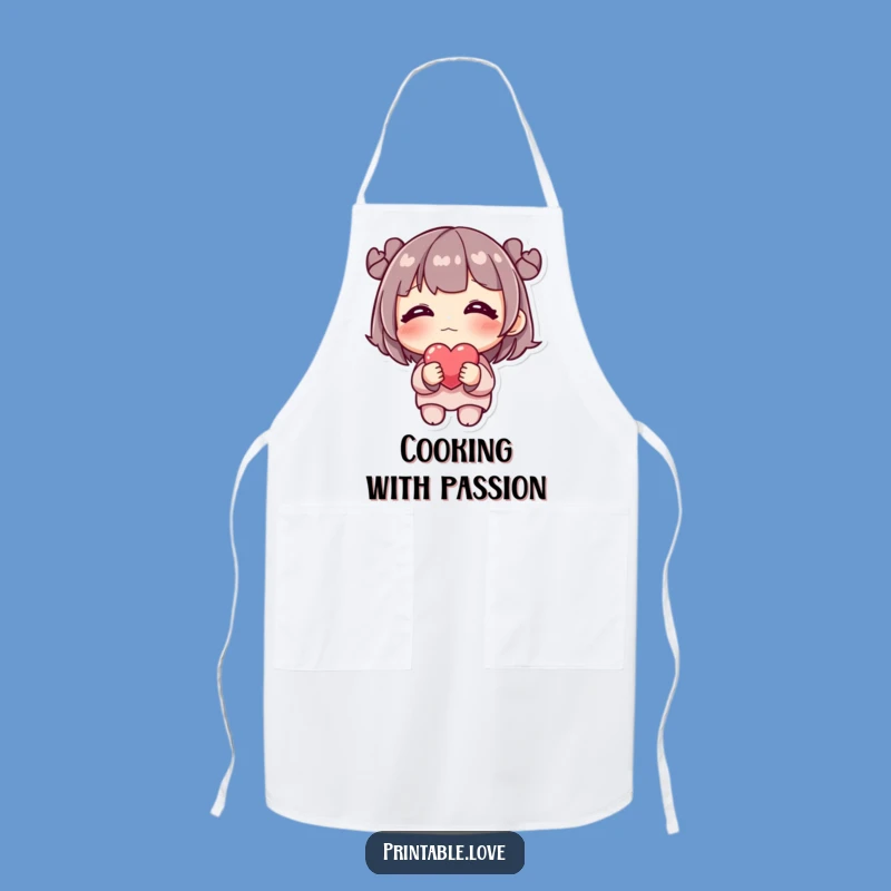 Funny Shy Heart Blushing Chef Apron - Cute Kitchen Wear, Perfect Funny Gift
