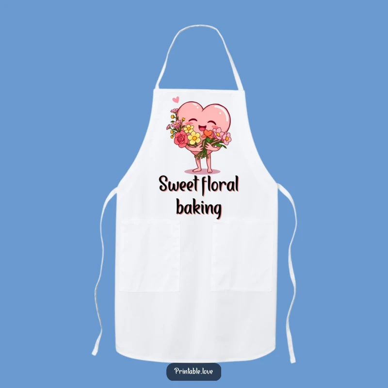Funny Heart Apron: Giggle Flowers Kitchen, Perfect Gift for Cooks