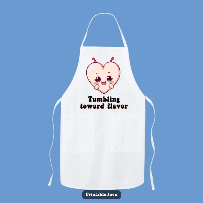 Funny Heart Apron: Tumbling with Delight While Cooking!