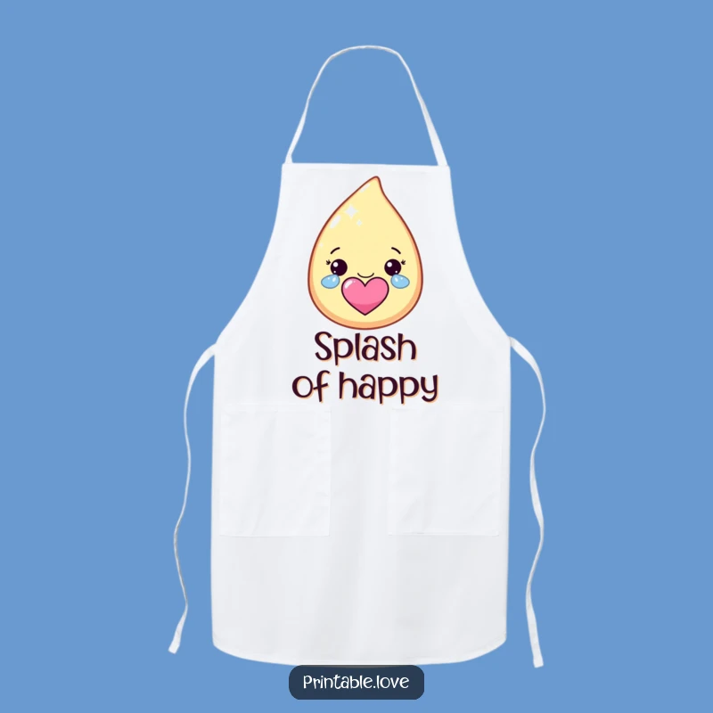 Funny Kawaii Tear Apron: Kitchen Joy, Sparkle Tears, Heart Design, Chef Gift