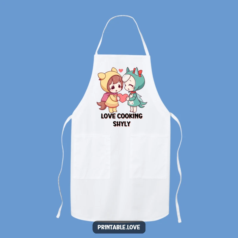 Funny Shy Heart Apron: Playful Kitchen Gift