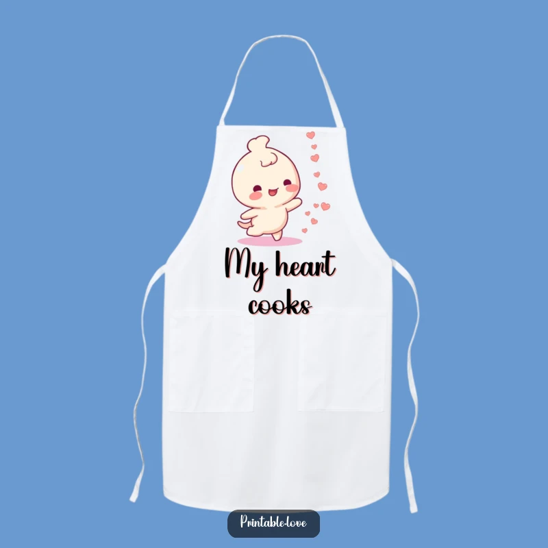 Funny Happy Trail Hearts Apron: Cheerful Character Kitchen Gift
