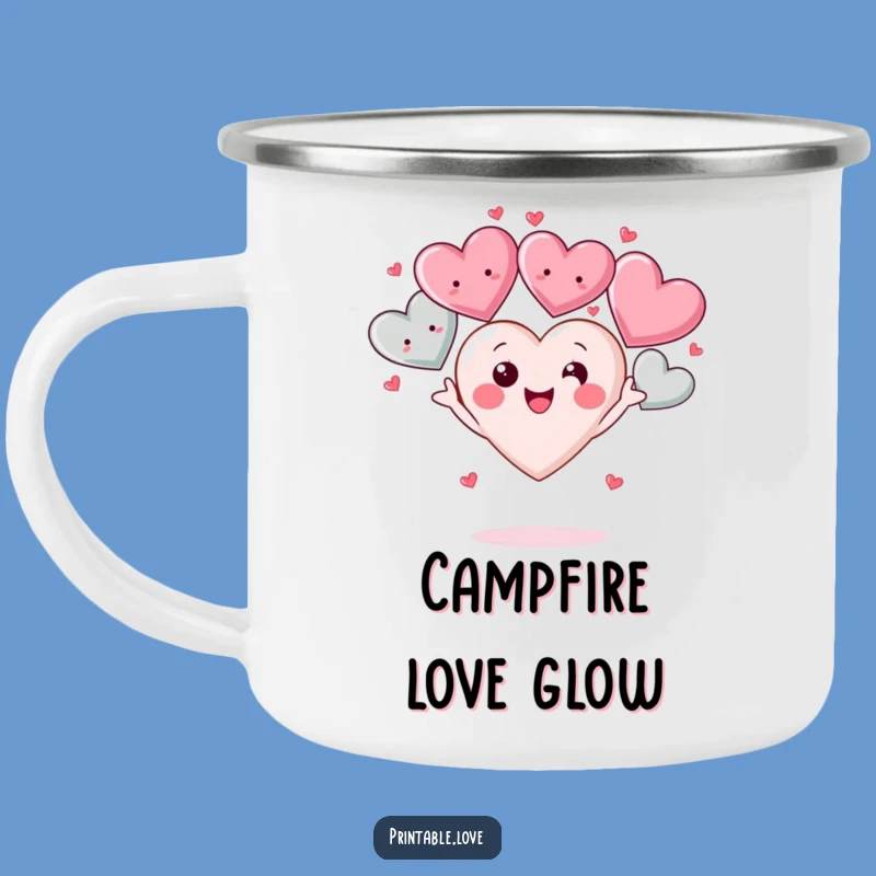 Durable Funny Kawaii Heart Camping Mug: Enjoy Drinks with Joyful Juggling Charm Outdoors