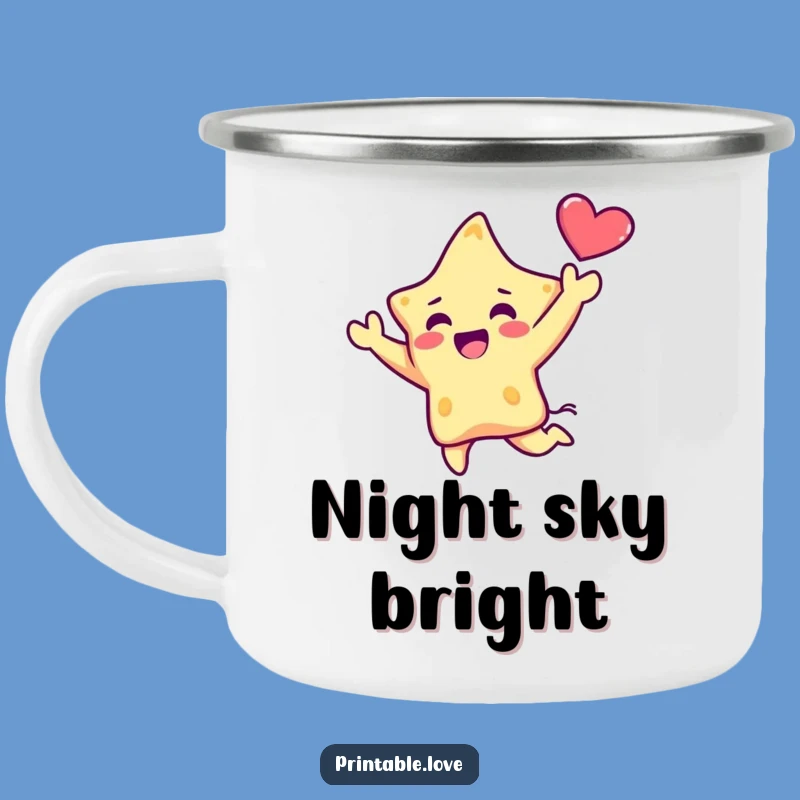 Durable Funny Kawaii Star Camping Mug: Enjoy Drinks with Joyful Leaping Charm Outdoors