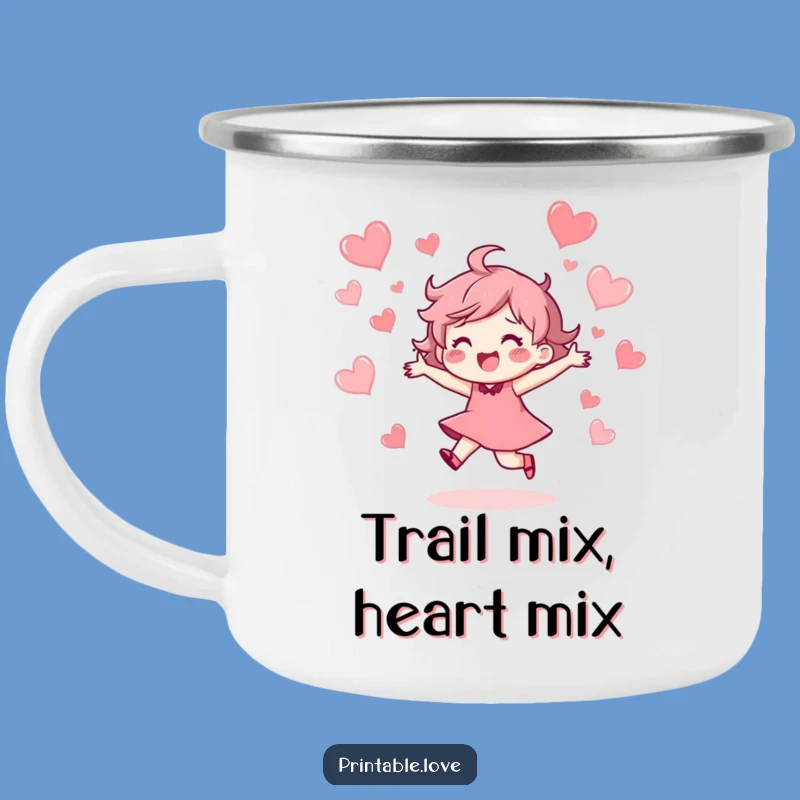 Funny Dancing Heart Character Camping Mug: Adventure with Joy - A Perfect Funny Gift