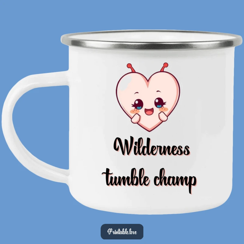 Funny Heart Camping Mug: Tumbling with Delight Outdoors!