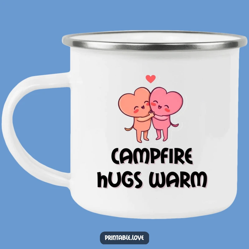 Funny Hugging Hearts Camping Mug: Share Love on Your Adventures