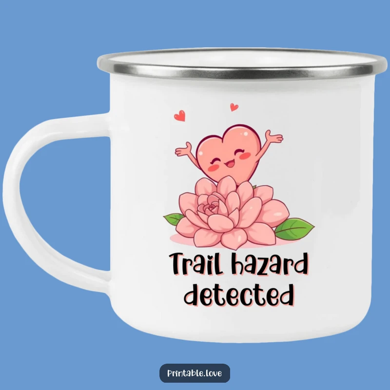 Funny Tripping Heart Camping Mug: Adventure Gone Awry