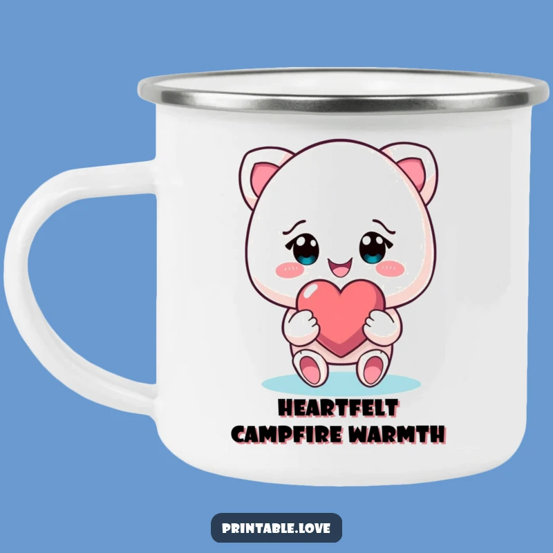 Funny Heart Gifter Camping Mug: Durable & Cheerful Love-Sharing Cup