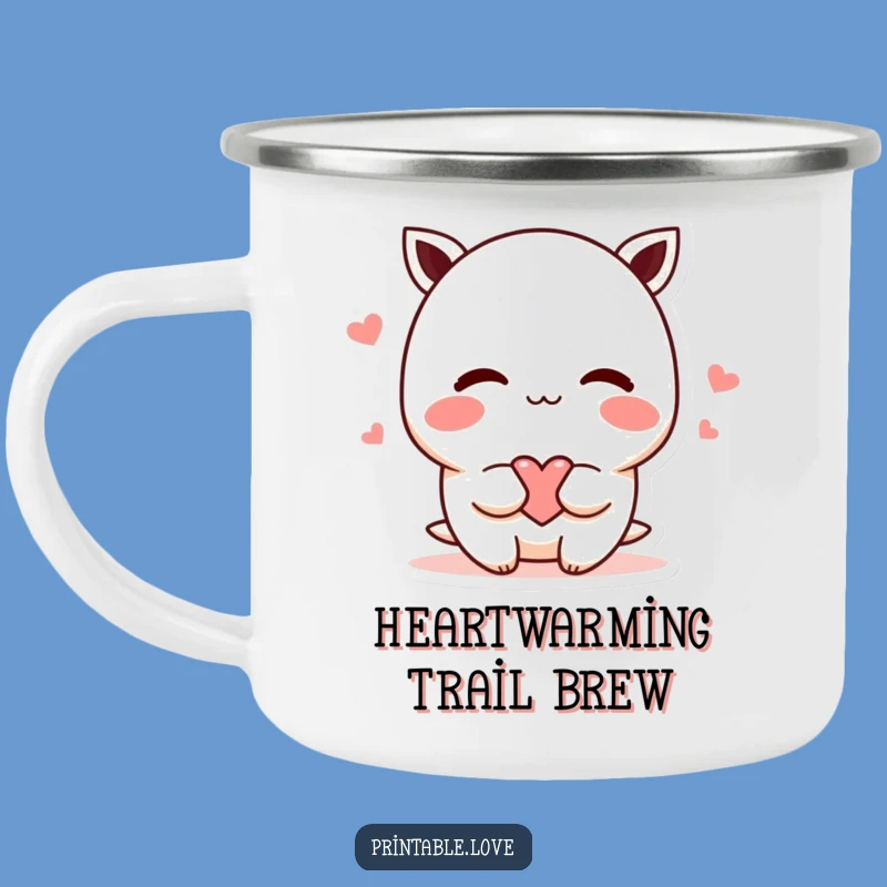 Funny Shy Kawaii Heart Camping Mug - Adventure with Sweet Affection