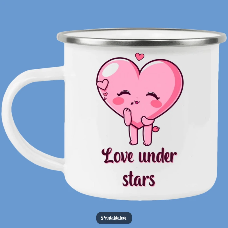 Funny Heart Kiss Camping Mug: Dreamy Sips On The Go