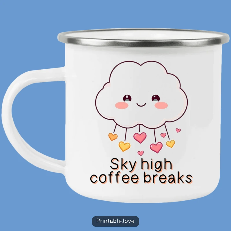 Funny Cloud Camping Mug: Heart Shower, Happy Campfires, Perfect Funny Gift!