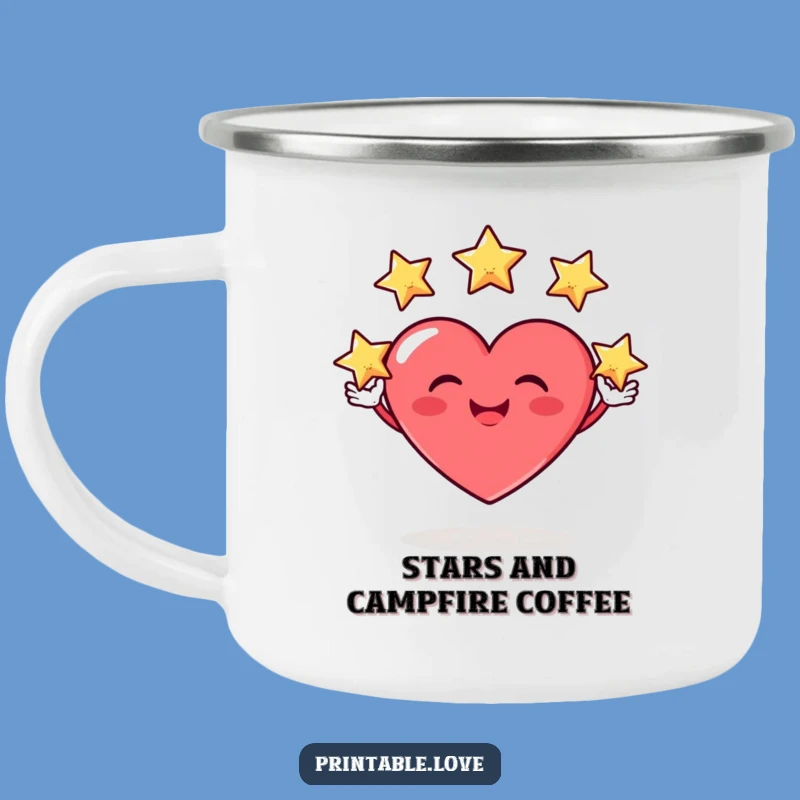 Funny Heart Juggler Camping Mug: Stars & Grins Outdoors!