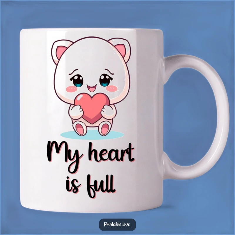 Funny Heart Gifter Mug: Smiling Character Spreading Love, Perfect Gift