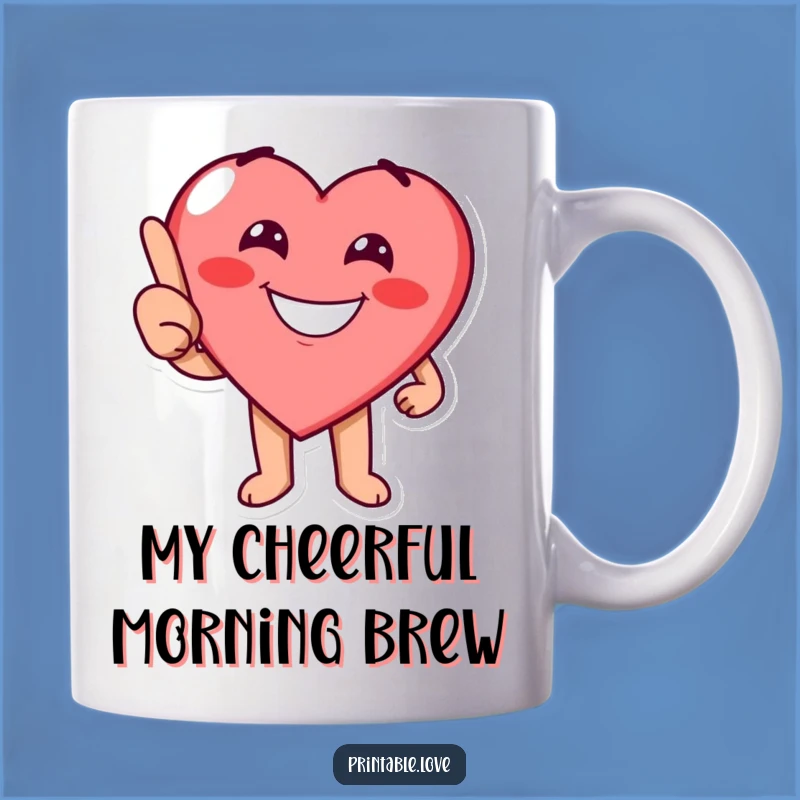 Funny Pointing Heart Mug: Cheerful Direction for a Fun Gift