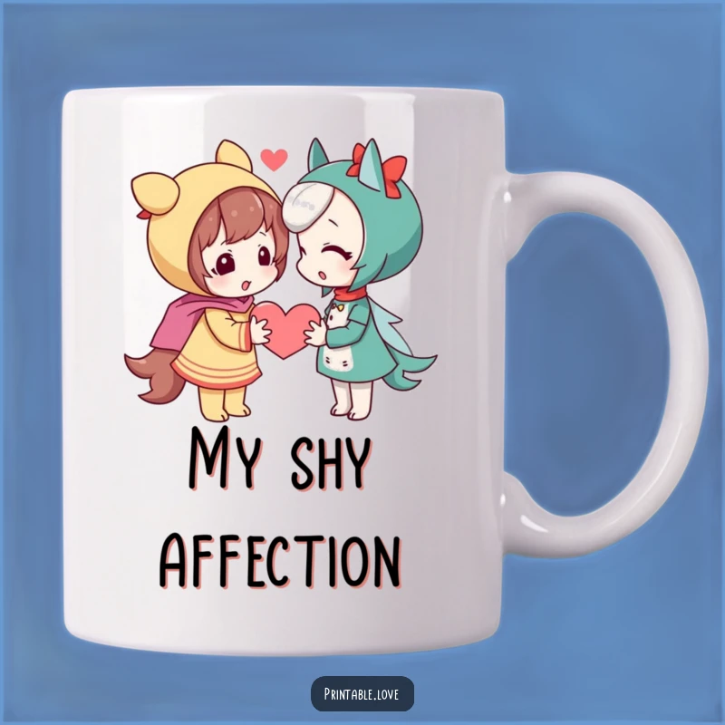 Funny Shy Heart Mug: Playful Gift for Sweet Connections