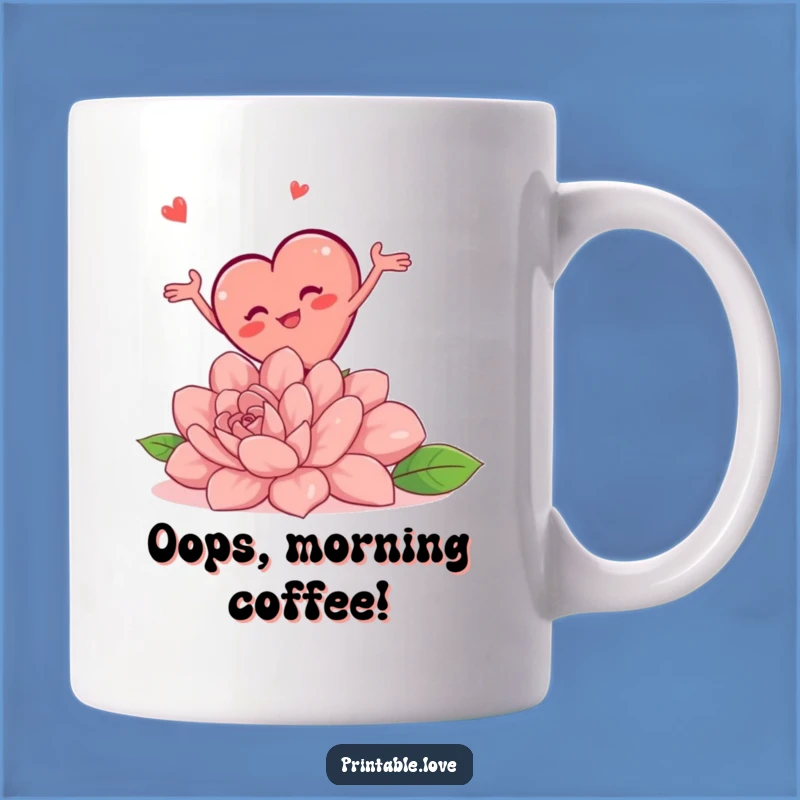 Funny Tripping Heart Mug: Hilarious Clumsy Character Gift
