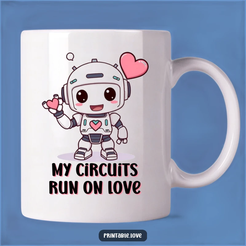 Funny Kawaii Robot Bow Mug - A Heartwarming and Hilarious Gift for Robot Lovers