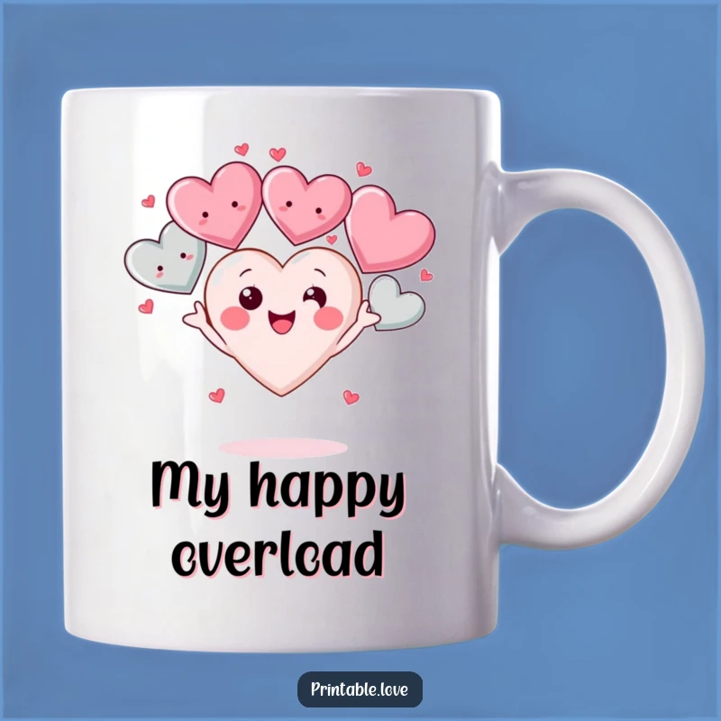 Funny Kawaii Heart Mug: Spread Love and Laughter with This Delightful Juggling Heart Design