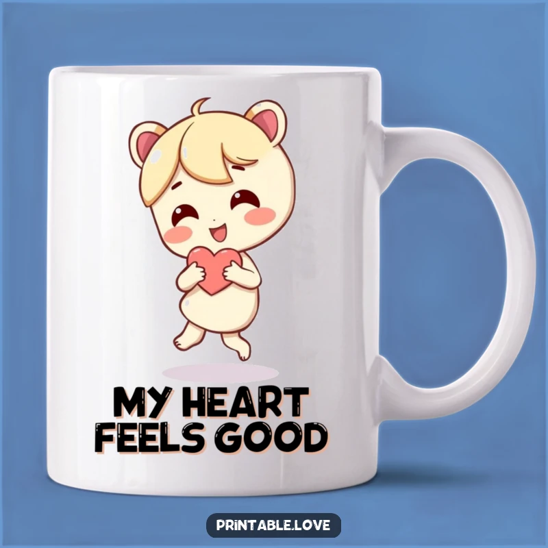 Funny Giddy Dancer Heart Mug: Joyful Character Gift for Loved Ones