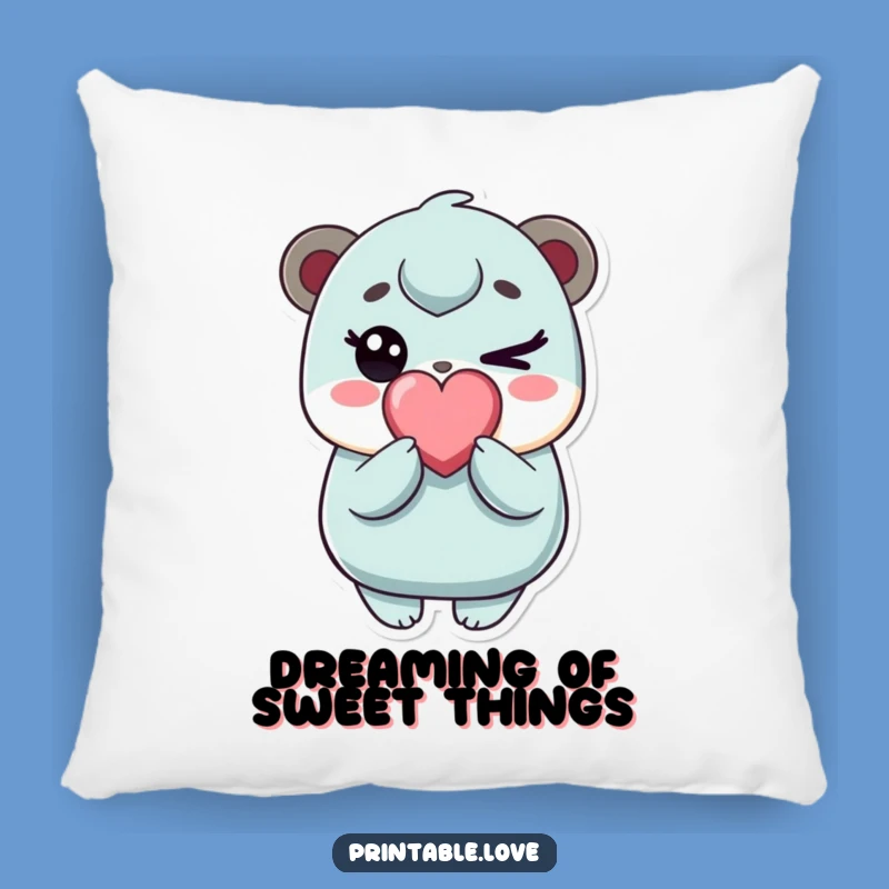 Cute Funny Kawaii Winking Character Pillow - Cozy Comfort with Charm