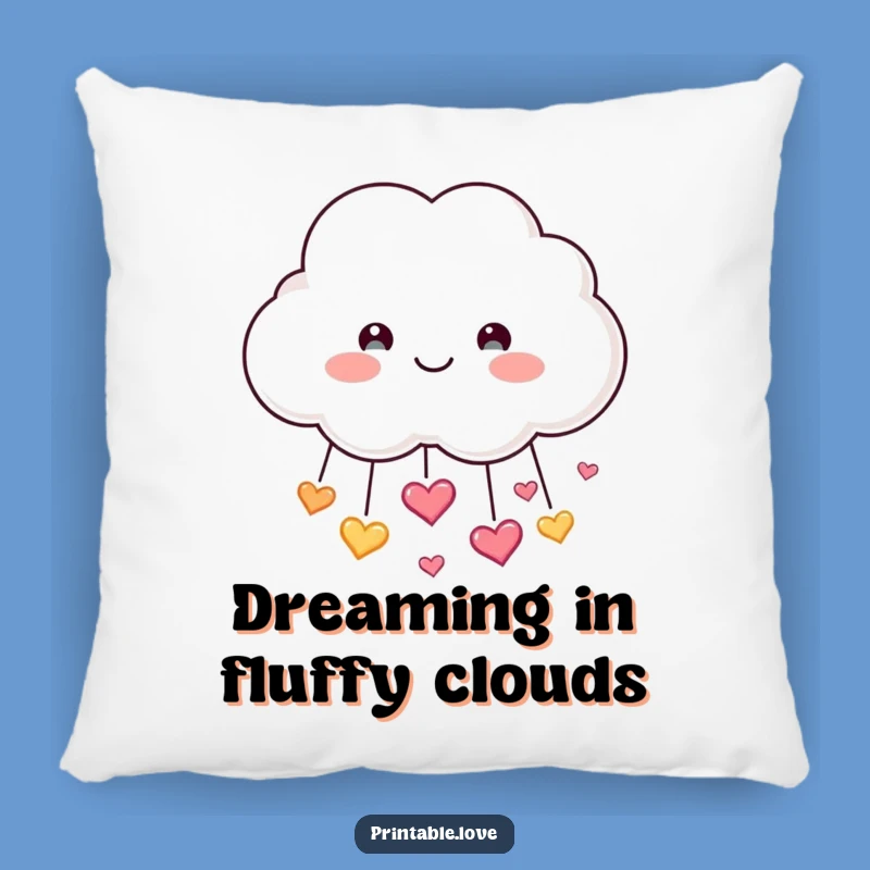 Funny Cloud Pillow: Smiling Heart Shower, Cozy Love, Perfect Funny Gift!