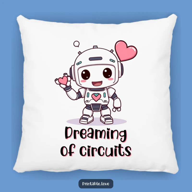 Funny Kawaii Robot Pillow - Cozy Heart-Giving Robot Cushion for Humorous Comfort