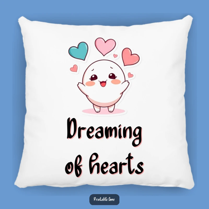 Funny Blushing Pillow: Cozy Heart Juggling Accent Cushion