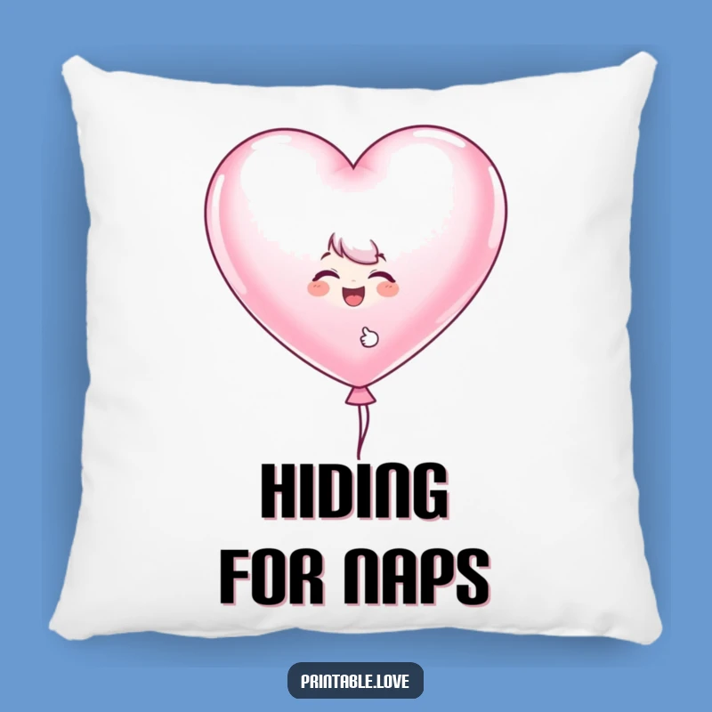 Funny Giggling Pillow: Cozy Heart Balloon Accent Cushion