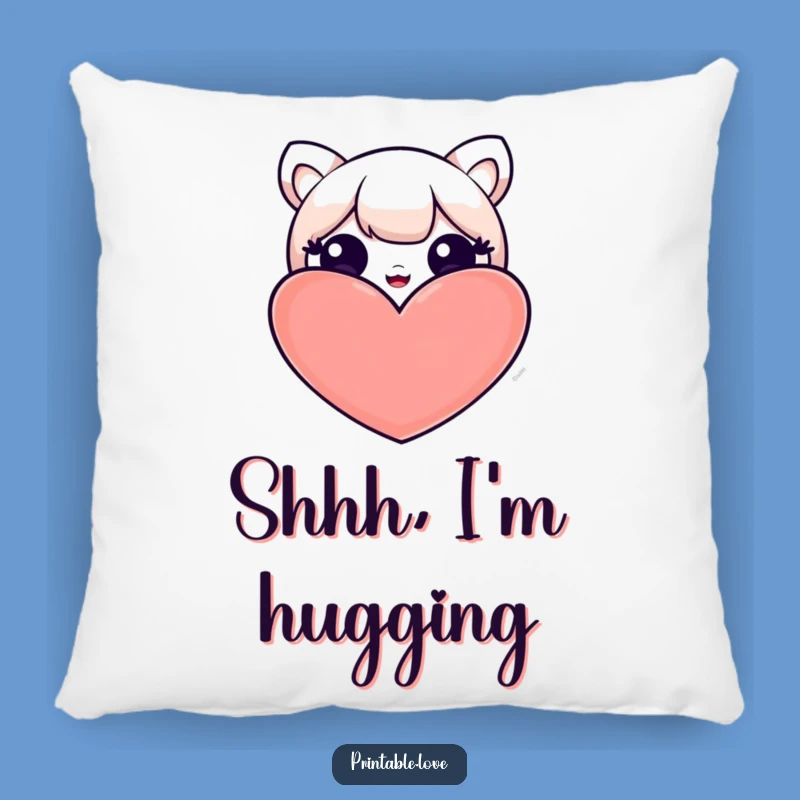Funny Kawaii Heart Peek Pillow: Cozy Character Comfort - Adorable Funny Gift