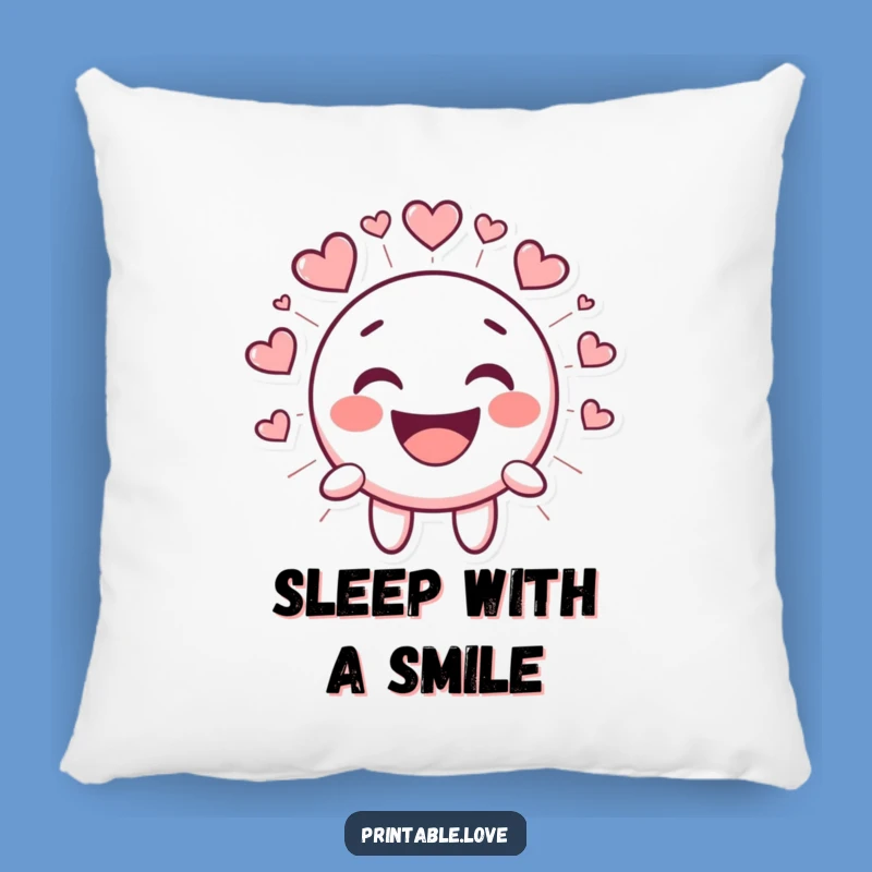 Funny Kawaii Smiley Face Pillow - Laughing Heart Character Throw Pillow Gift