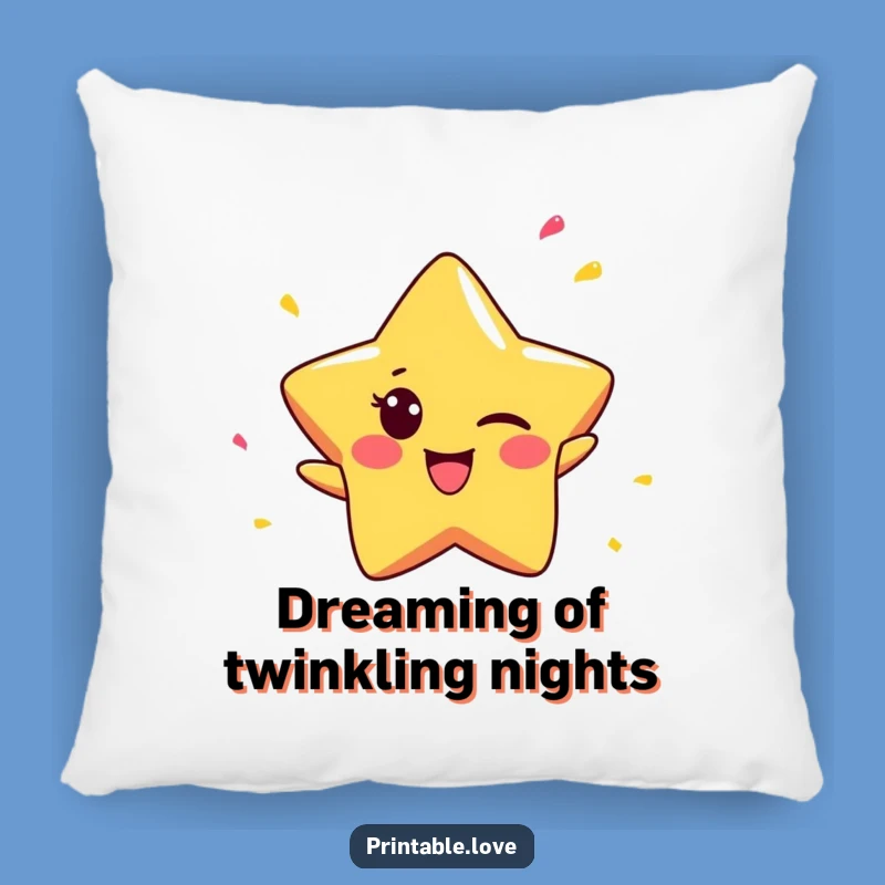 Funny Star Pillow: Cozy Confetti Winker, Cute Accent, Perfect Funny Gift!