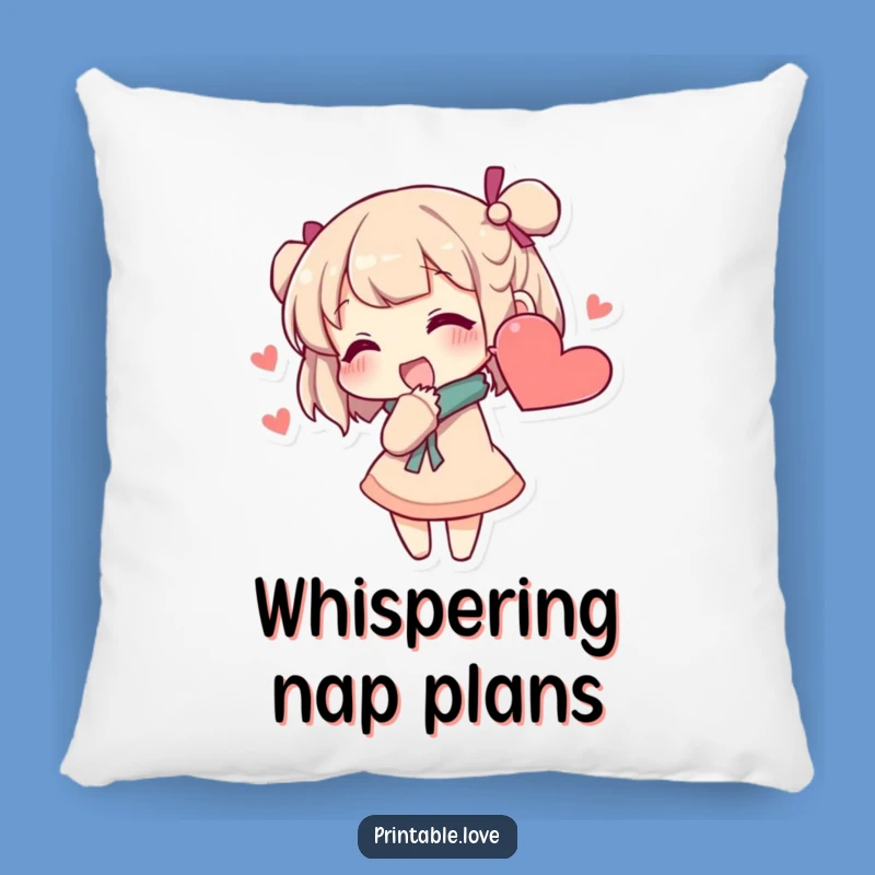 Funny Secret Whisper Pillow: Cozy Heart Ear Accent Cushion