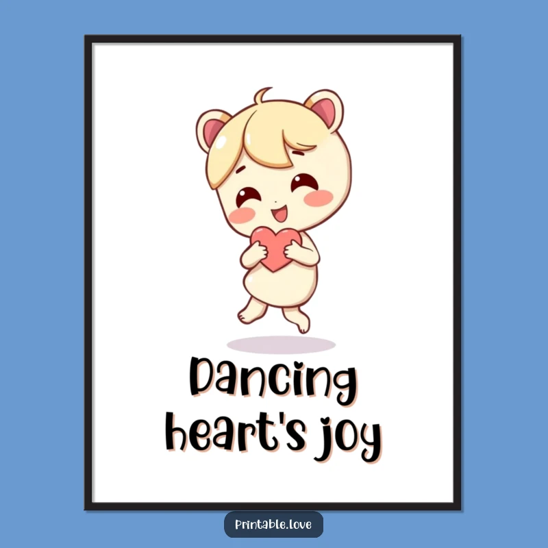 Funny Giddy Dancer Heart Digital Art: Instant Joyful Gift Download