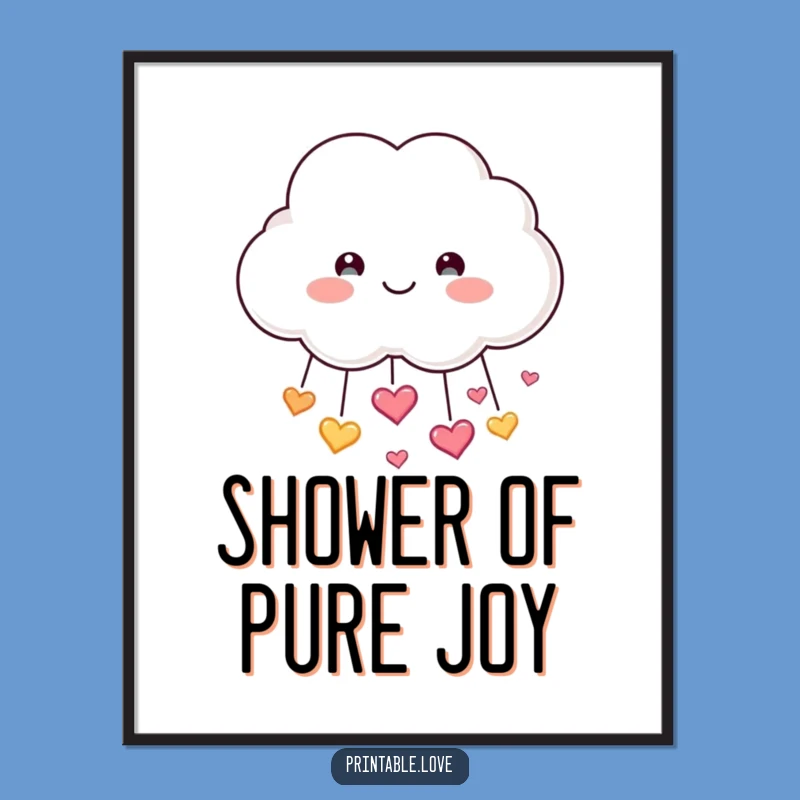Funny Cloud Digital Art: Heart Shower Art, Instant Joy, Perfect Funny Gift!