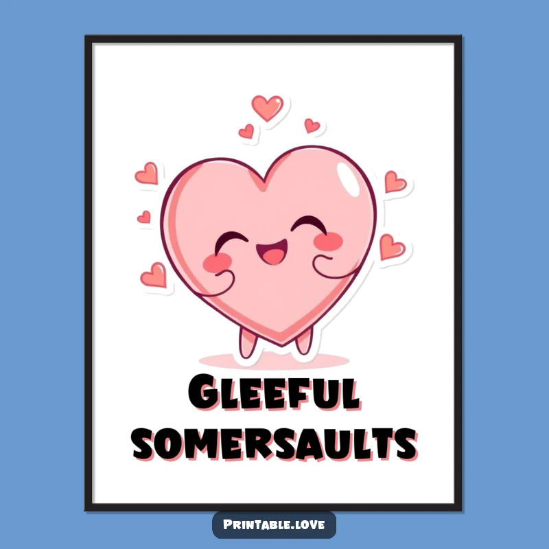 Funny Glee Heart Digital Art: Instant Tumbling Joy