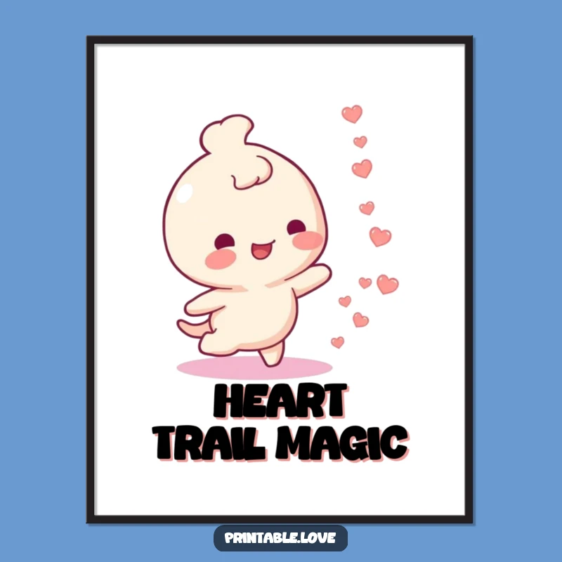 Funny Happy Trail Hearts Digital Art: Instant Joyful Gift Download