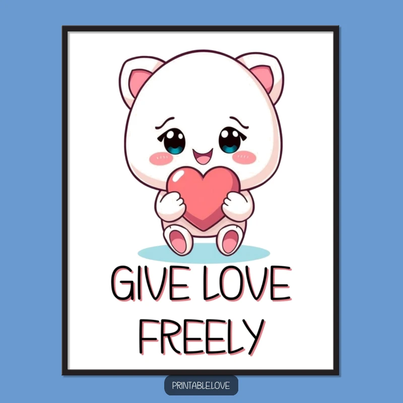 Funny Heart Gifter Digital Art: Smiling Character Download for Instant Love