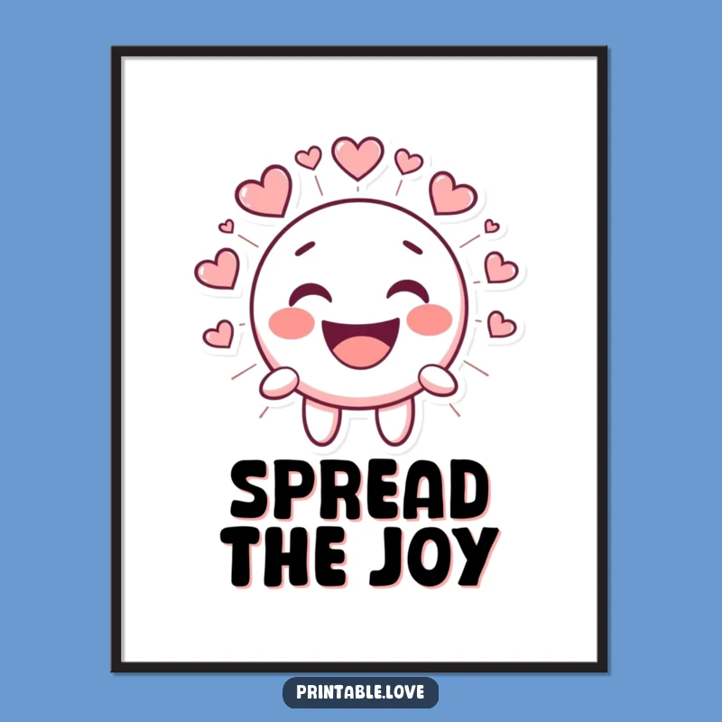 Funny Kawaii Smiley Face Digital Art - Laughing Character Cute Printable Gift