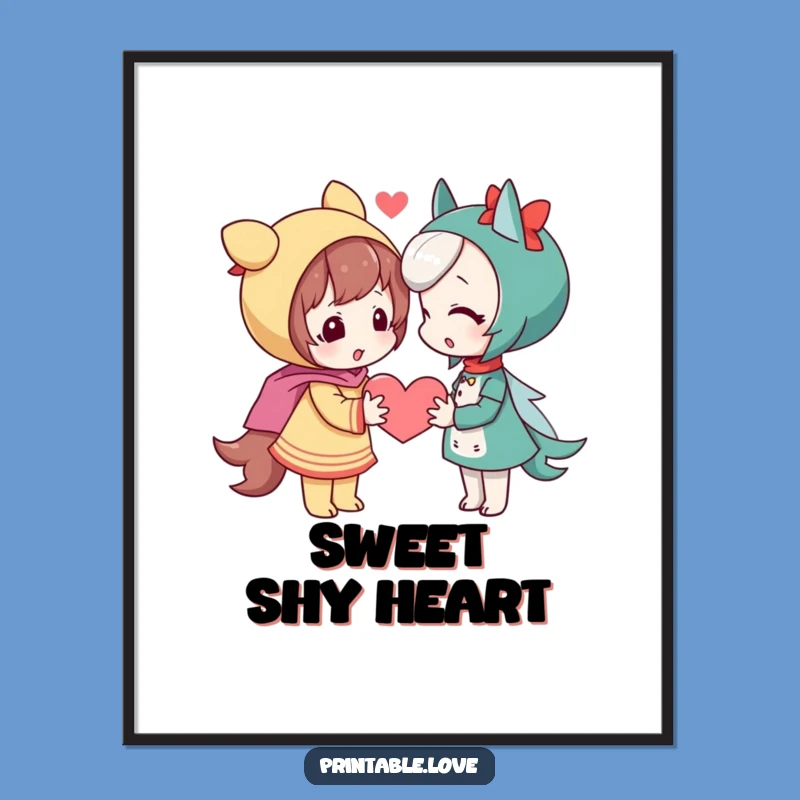 Funny Shy Heart Digital Art: Instant Sweetness Gift