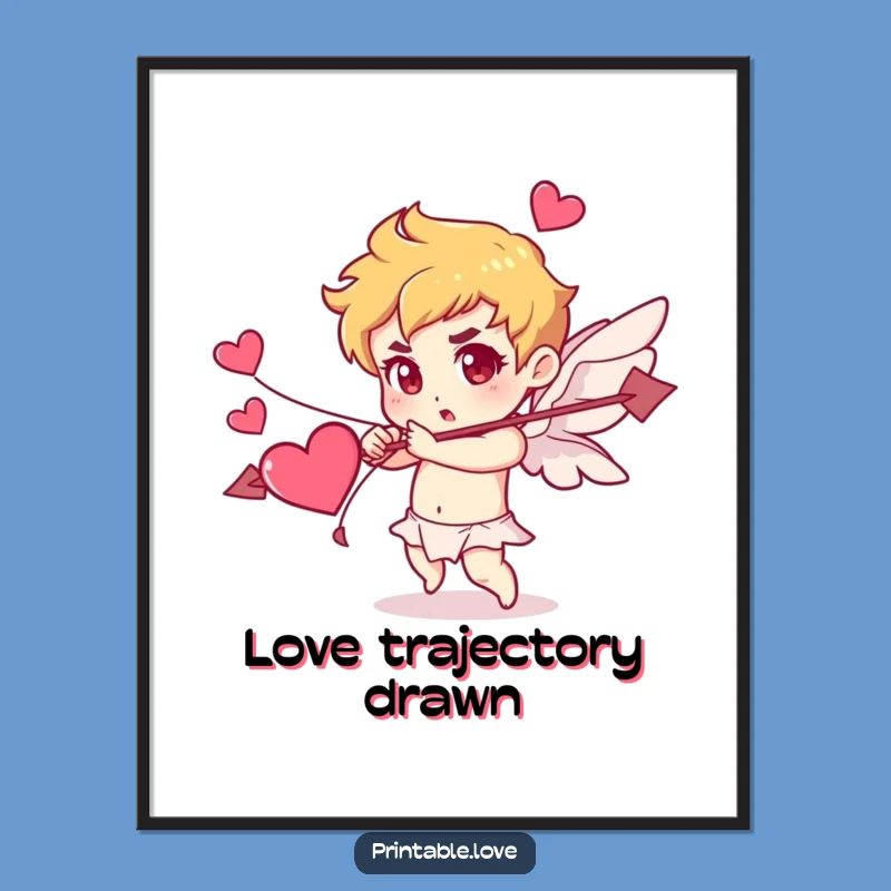 Funny Cupid Digital Art: Heart Arrow for Instant Romantic Wall Decor