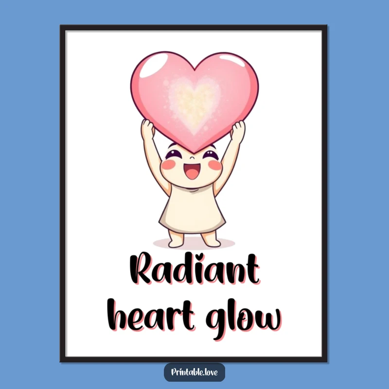 Funny Joyful Heart Digital Art: Giant Heart Cheer for Instant Joy