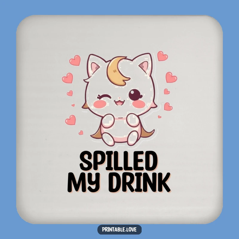 Charming Funny Kawaii Trip Coaster: Heart Scatter Decor, Quirky Funny Gift Set