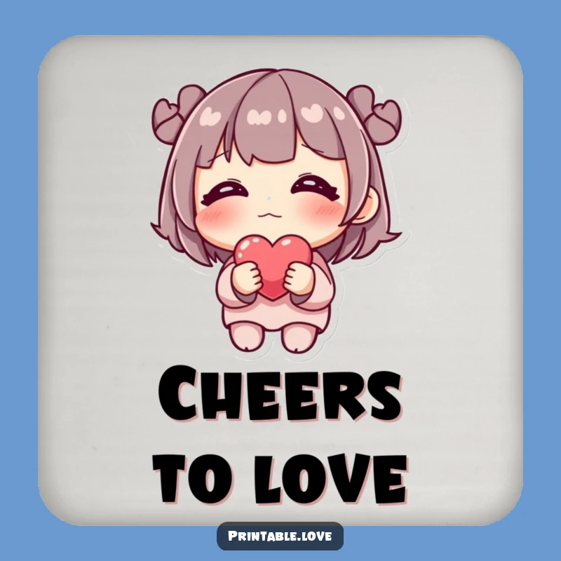 Funny Shy Heart Blushing Drink Coaster - Protect Surfaces with Cute Style