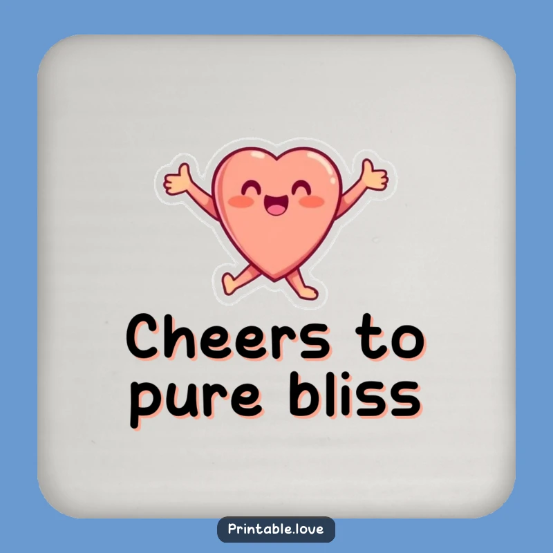 Funny Heart Drink Coaster: Joyful Protection, Perfect Gift for Happy Tables