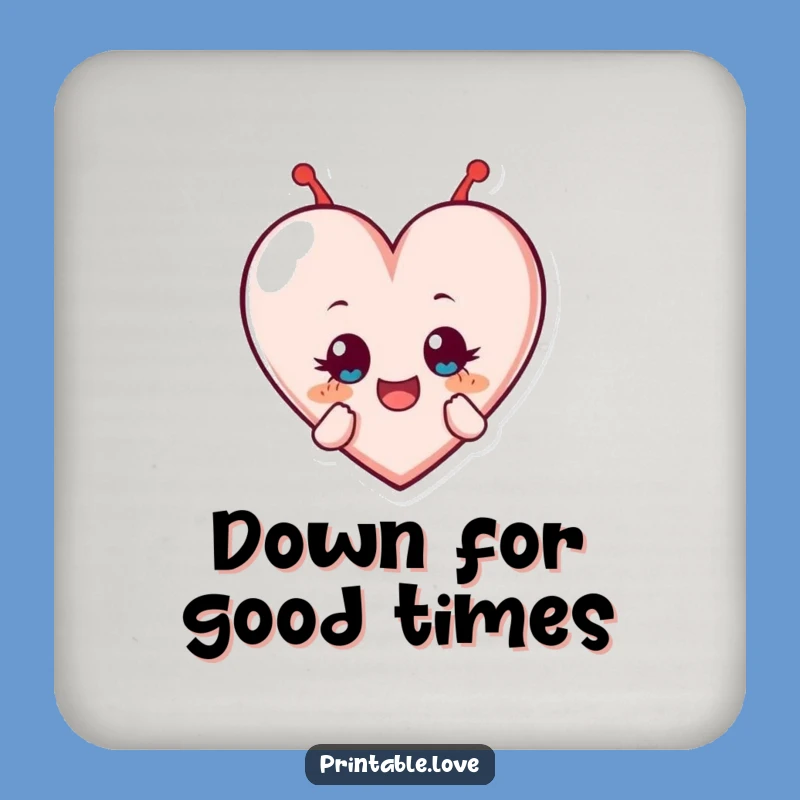 Funny Heart Coaster: Tumbling with Delight - Protect Your Table!